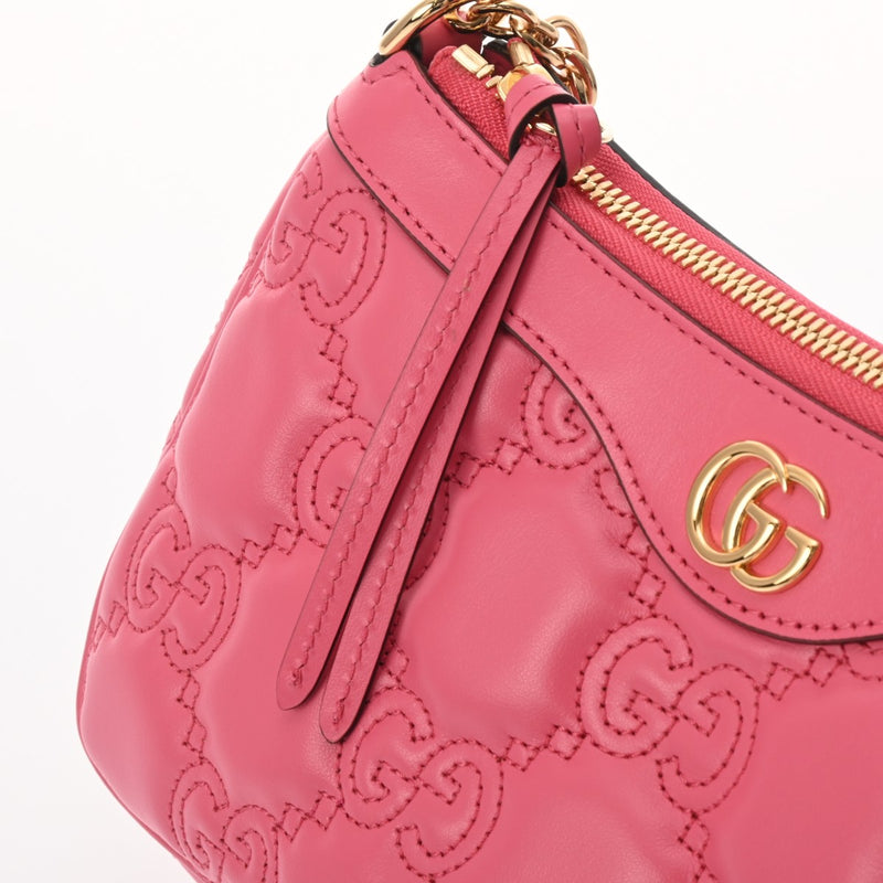 GUCCI グッチ GGマトラッセ GG柄 2WAYショルダー ピンク 735049 レディース レザー ハンドバッグ Aランク 中古 銀蔵