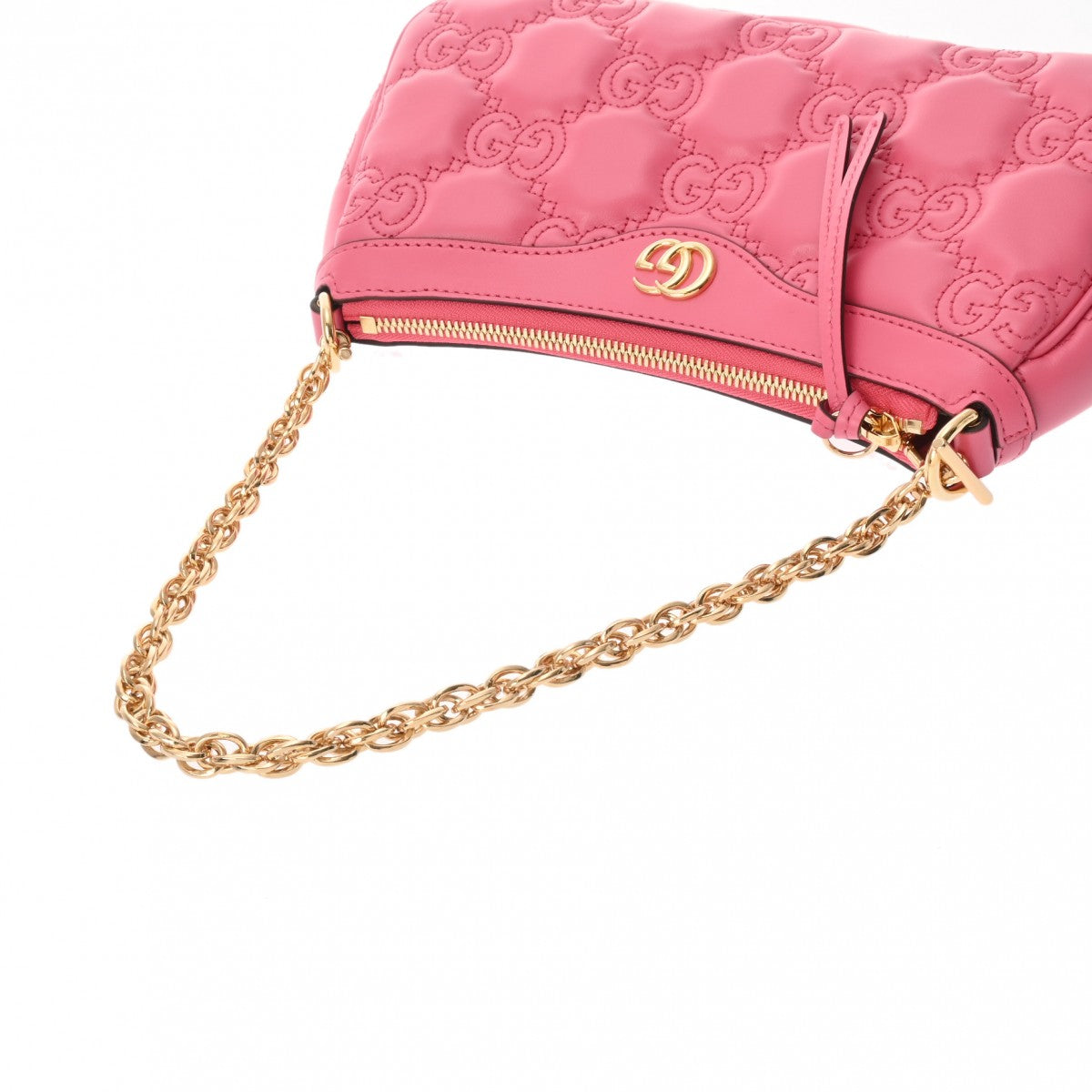 グッチ GGマトラッセ ハンドバッグ ショルダーバッグ 2WAY 735049 ピンク レザー レディース GUCCI 【中古】 グッチGGマトラッセ GG柄 2WAYショルダー ピンク レディース レザー