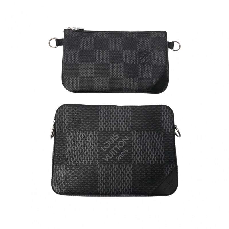 LOUIS VUITTON ルイヴィトン ダミエグラフィット トリオメッセンジャー ブラック N50017 メンズ ダミエグラフィットキャンバス ショルダーバッグ ABランク 中古 銀蔵