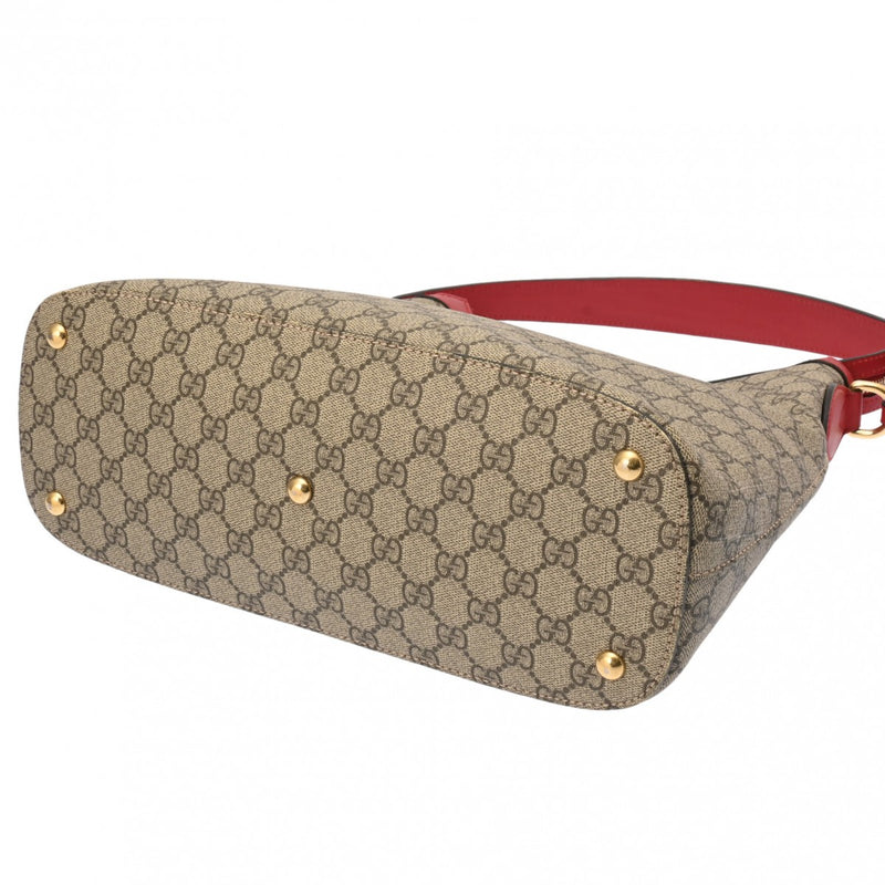 GUCCI グッチ GGスプリーム ホーボーショルダーバッグ ベージュ 414930 レディース レザー PVC 2WAYバッグ ABランク 中古 銀蔵