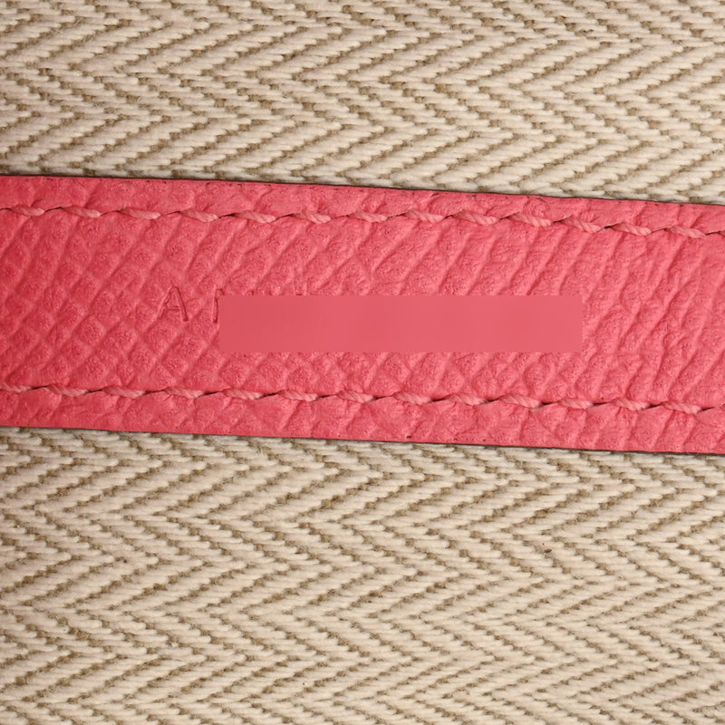 HERMES エルメス ガーデンパーティ PM ローズアザレ A刻印(2017年頃) ユニセックス ヴォーエプソン ハンドバッグ ABランク 中古 銀蔵