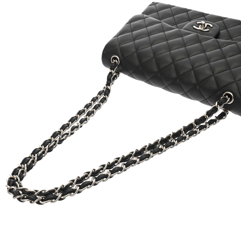 CHANEL シャネル マトラッセ チェーンショルダー Wフラップ 30cm ブラック A58600 レディース ラムスキン ショルダーバッグ Bランク 中古 銀蔵