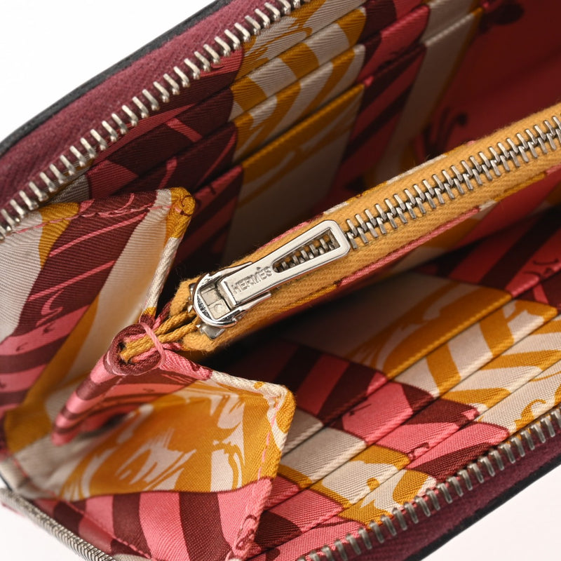 HERMES エルメス アザップ ロングシルクイン ルージュアッシュ C刻印(2018年頃) レディース ヴォーエプソン 長財布 Bランク 中古 銀蔵