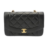 CHANEL シャネル マトラッセ チェーンショルダー ダイアナ 23 ブラック レディース ラムスキン ショルダーバッグ ABランク 中古 銀蔵