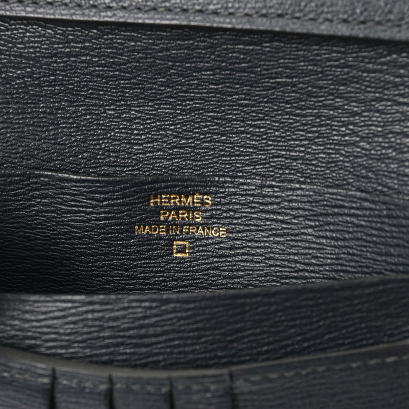 HERMES エルメス ベアン コンパクト ブルーマリーヌ Y刻印(2020年頃)　　 ユニセックス アリゲーターマット 二つ折り財布 ABランク 中古 銀蔵