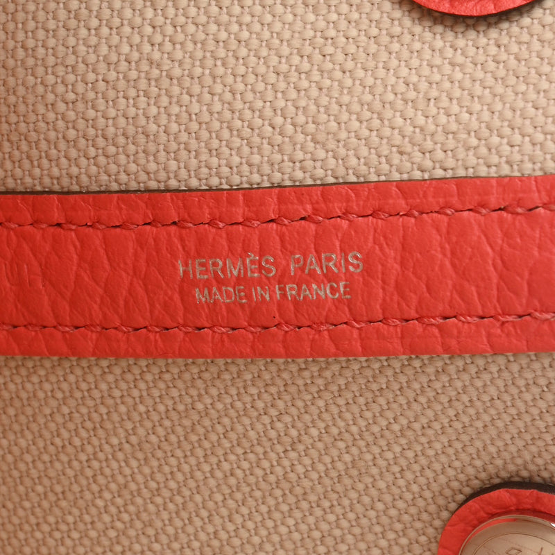 HERMES エルメス ガーデンパーティ TPM ローズテキサス Y刻印(2020年頃) レディース トワルアッシュ ネゴンダ ハンドバッグ Aランク 中古 銀蔵