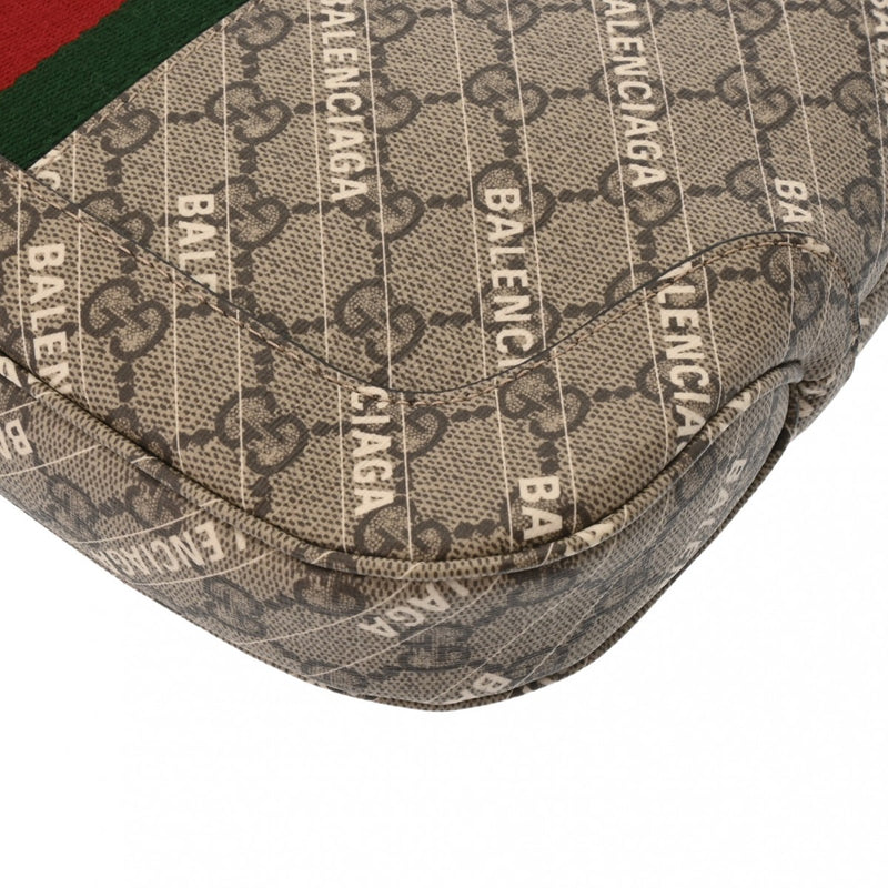 GUCCI グッチ GGスプリーム ジャッキー 1961 ザハッカープロジェクト バレンシアガコラボ アウトレット ベージュ 636706 レディース PVC ショルダーバッグ ABランク 中古 銀蔵