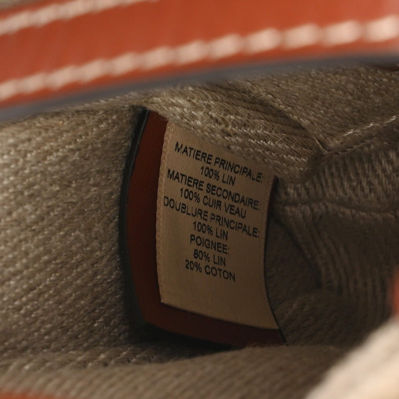 Chloe クロエ ウッディ ナノ ミニショルダー グレージュ系/ホワイト/ブラウン レディース リネン カーフ ハンドバッグ Aランク 中古 銀蔵