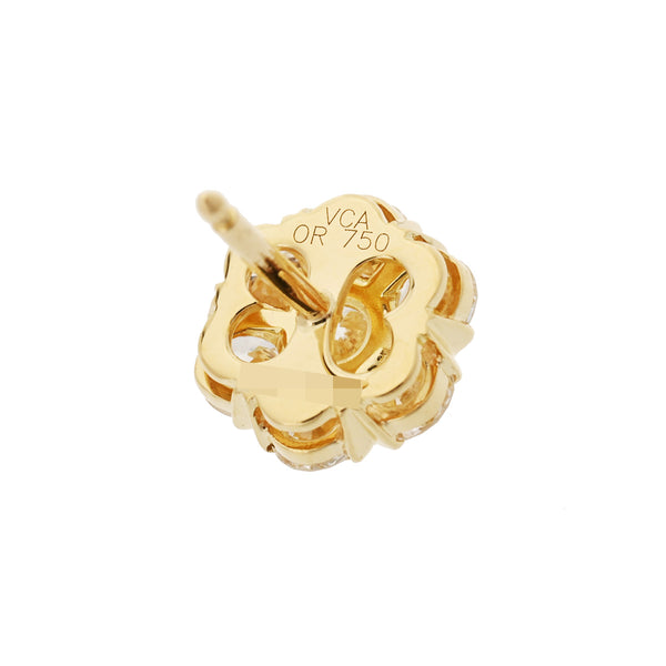 VAN CLEEF & ARPELS ヴァンクリーフ＆アーペル フルーレット ダイヤ ラージ レディース K18イエローゴールド YG ピアス Aランク 中古 銀蔵