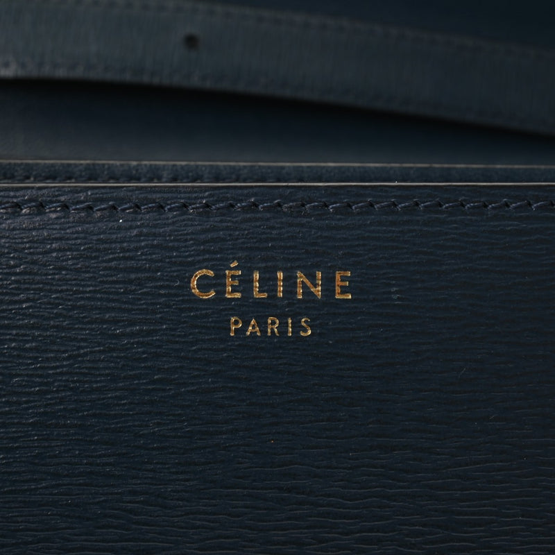 CELINE セリーヌ ブルー レディース レザー ショルダーバッグ ABランク 中古 銀蔵