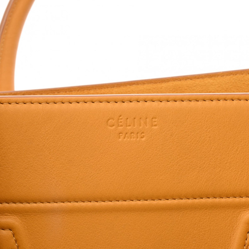 CELINE セリーヌ ラゲージファントム イエロー レディース レザー ハンドバッグ Bランク 中古 銀蔵