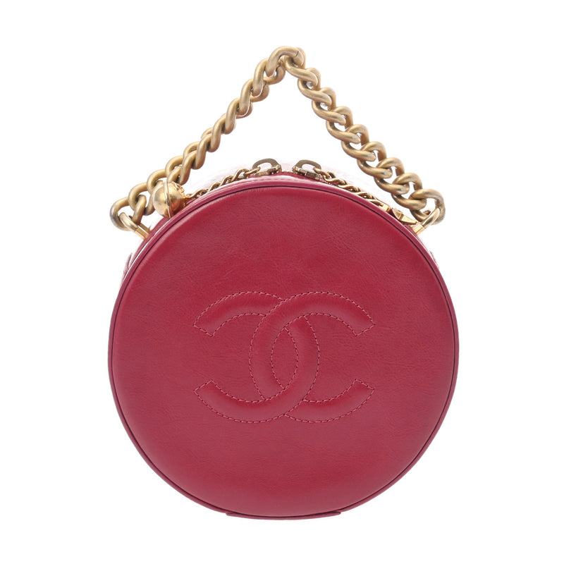 CHANEL シャネル ラウンドチェーンショルダー ボルドー レディース レザー ショルダーバッグ Bランク 中古 銀蔵