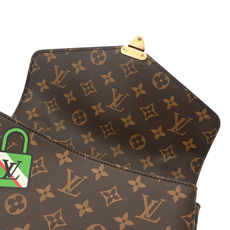 LOUIS VUITTON ルイヴィトン モノグラムパッチーズ ポシェットメティス MM ブラウン M43991 レディース モノグラムキャンバス 2WAYバッグ Bランク 中古 銀蔵