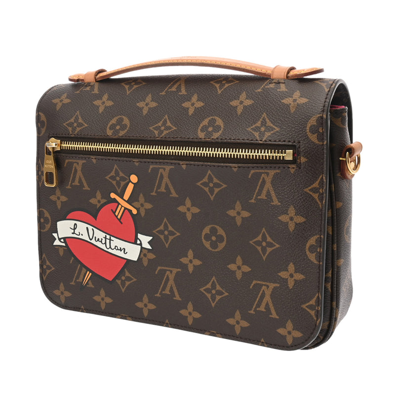 LOUIS VUITTON ルイヴィトン モノグラムパッチーズ ポシェットメティス MM ブラウン M43991 レディース モノグラムキャンバス 2WAYバッグ Bランク 中古 銀蔵