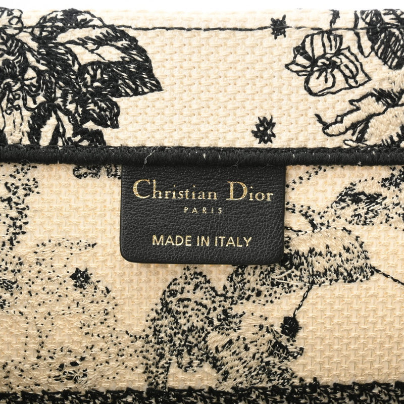 CHRISTIAN DIOR クリスチャンディオール ブックトート ミディアム ゾディアック 白/黒 M1296ZRHZ_M06E レディース キャンバス ハンドバッグ Aランク 中古 銀蔵