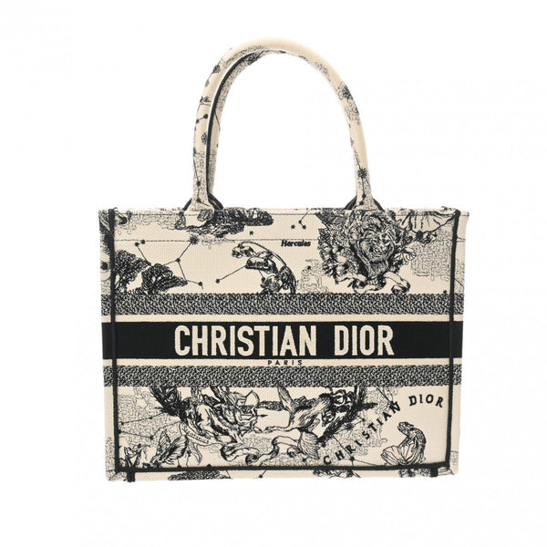 CHRISTIAN DIOR クリスチャンディオール ブックトート ミディアム ゾディアック 白/黒 M1296ZRHZ_M06E レディース キャンバス ハンドバッグ Aランク 中古 銀蔵