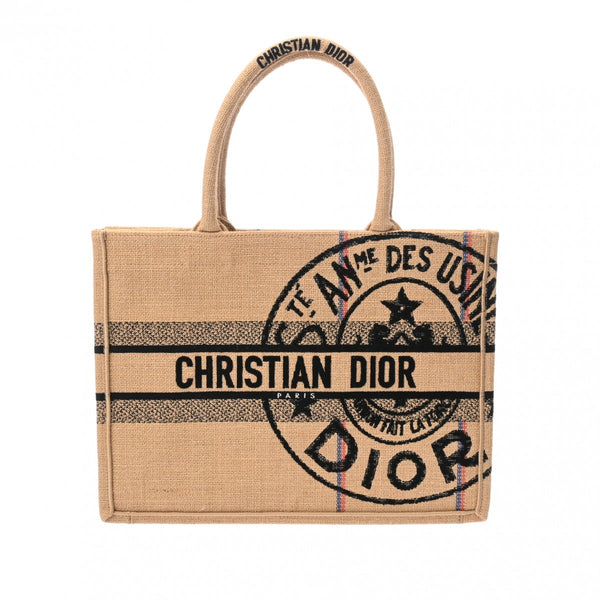 CHRISTIAN DIOR クリスチャンディオール ブックトート ミディアム ベージュ M1296ZRUW レディース キャンバス ハンドバッグ Aランク 中古 銀蔵