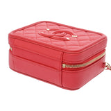 CHANEL シャネル CCフィリグリー スモールバニティ チェーンショルダー レッド A93343 レディース キャビアスキン ハンドバッグ Aランク 中古 銀蔵