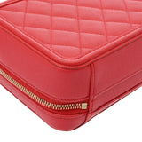 CHANEL シャネル CCフィリグリー スモールバニティ チェーンショルダー レッド A93343 レディース キャビアスキン ハンドバッグ Aランク 中古 銀蔵