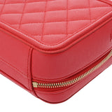 CHANEL シャネル CCフィリグリー スモールバニティ チェーンショルダー レッド A93343 レディース キャビアスキン ハンドバッグ Aランク 中古 銀蔵