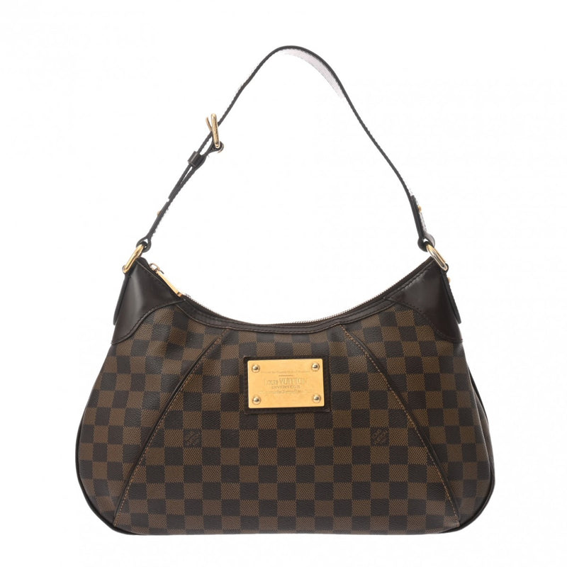 LOUIS VUITTON ルイヴィトン ダミエ テムズ GM ブラウン N48181 レディース ダミエキャンバス セミショルダーバッグ Bランク 中古 銀蔵