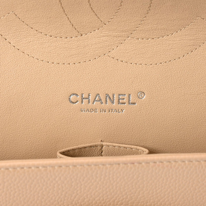 CHANEL シャネル マトラッセ チェーンショルダー Wフラップ 30cm ベージュ A58600 レディース キャビアスキン ショルダーバッグ ABランク 中古 銀蔵