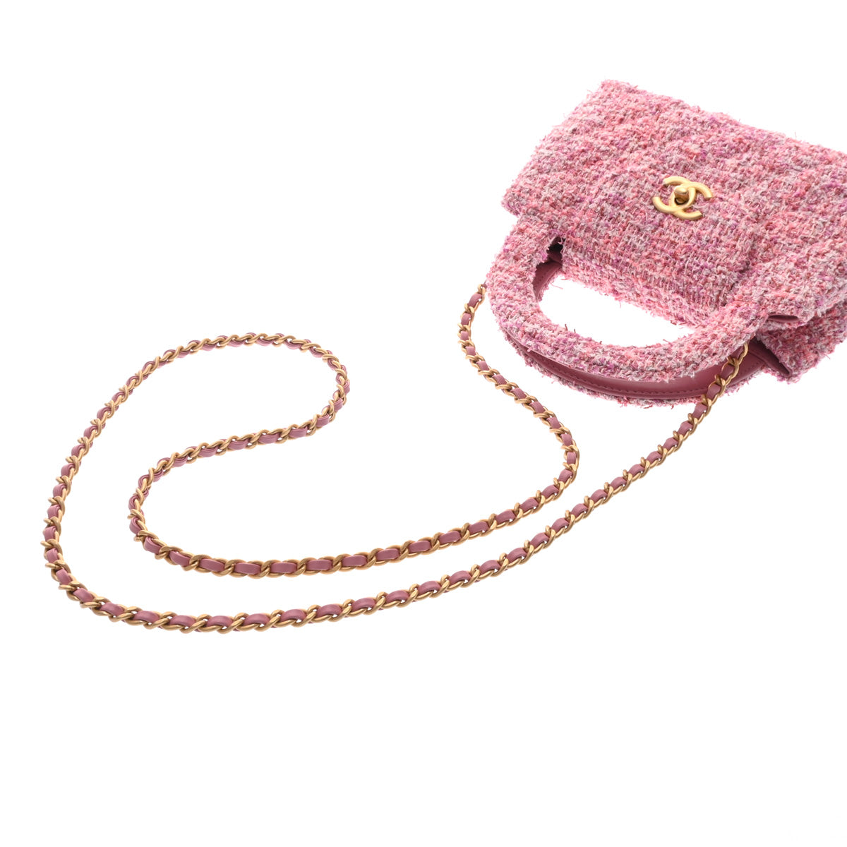 シャネルミニショッピングバッグ 42976 ピンク レディース ツイード