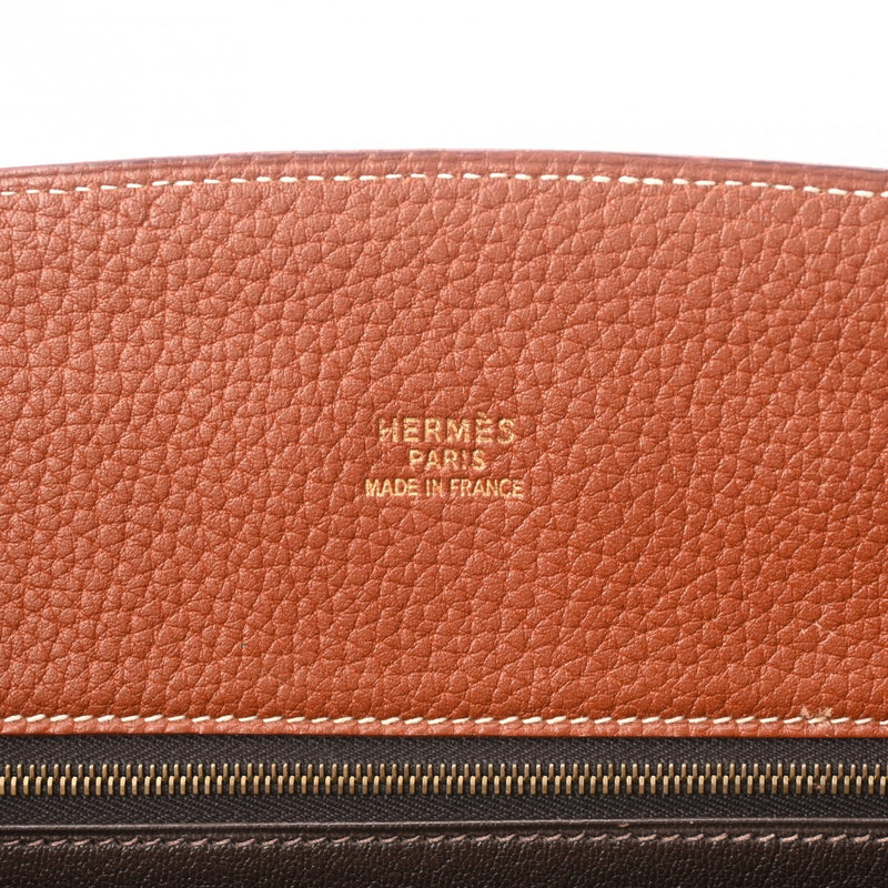 HERMES エルメス ホワイトバス GM ノアゼット □C刻印(1999年頃) ユニセックス フィヨルド ハンドバッグ ABランク 中古 銀蔵