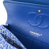 CHANEL シャネル マトラッセ チェーンショルダー Wフラップ 25cm ブルー A01112 レディース ツイード ショルダーバッグ Aランク 中古 銀蔵