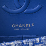 CHANEL シャネル マトラッセ チェーンショルダー Wフラップ 25cm ブルー A01112 レディース ツイード ショルダーバッグ Aランク 中古 銀蔵