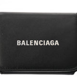 BALENCIAGA バレンシアガ キャッシュ ミニウォレット ブラック 593813 ユニセックス レザー 三つ折り財布 ABランク 中古 銀蔵