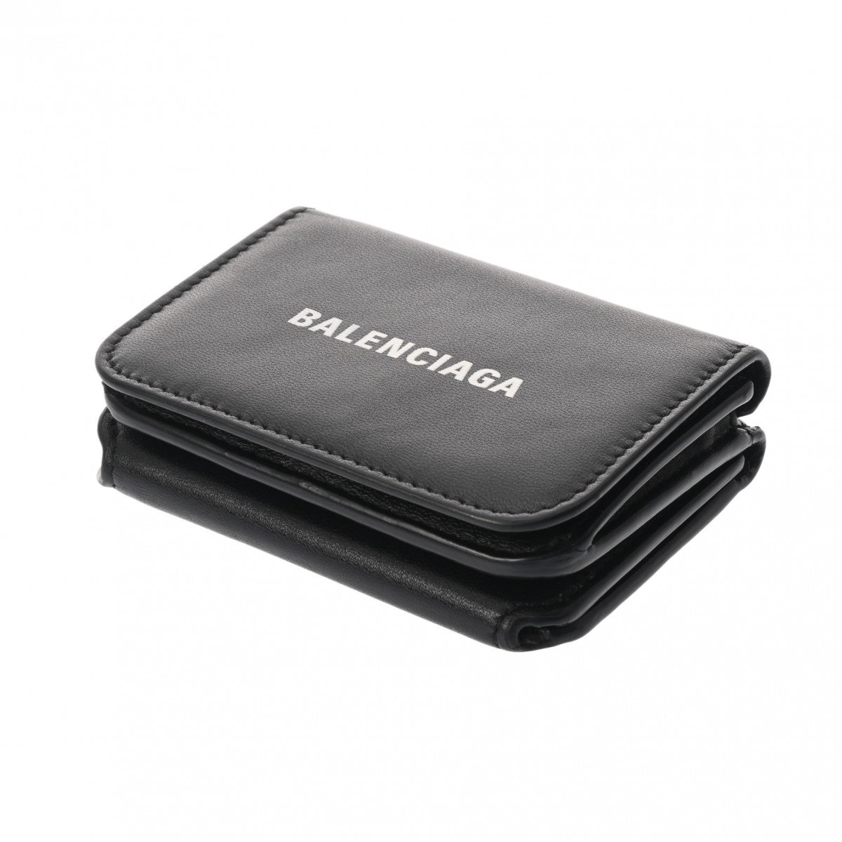 BALENCIAGA(バレンシアガ) 3つ折り財布 キャッシュ ミニ ウォレット 593813 黒 レザー バレンシアガ BALENCIAGA 財布 三つ折り財布 ミニ財布 593813 1IZIM