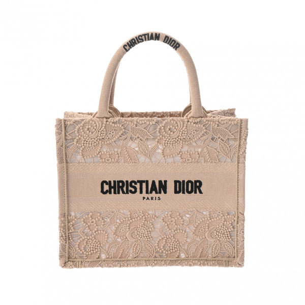 CHRISTIAN DIOR クリスチャンディオール ブックトート スモール ベージュ M1265ZSEL レディース レース キャンバス ハンドバッグ Aランク 中古 銀蔵