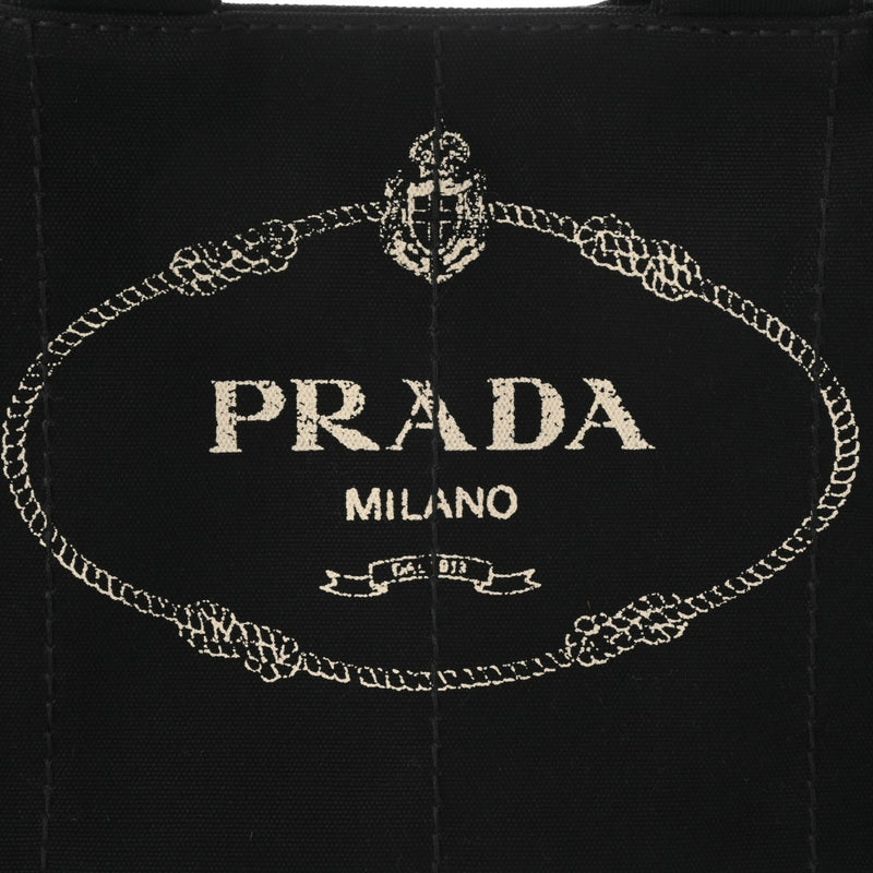 PRADA プラダ カナパ 2WAY 黒 1BG642 レディース キャンバス ハンドバッグ ABランク 中古 銀蔵