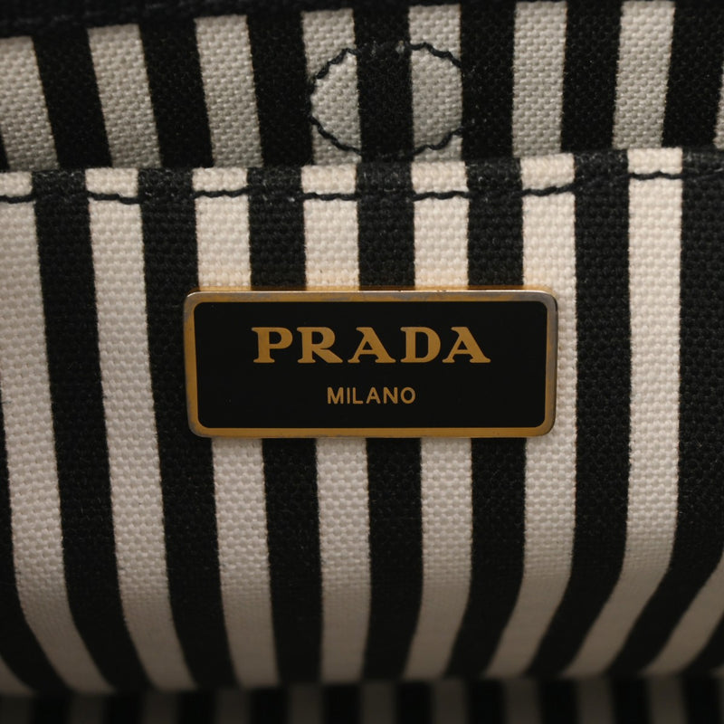 PRADA プラダ カナパ 2WAY 黒 1BG642 レディース キャンバス ハンドバッグ ABランク 中古 銀蔵