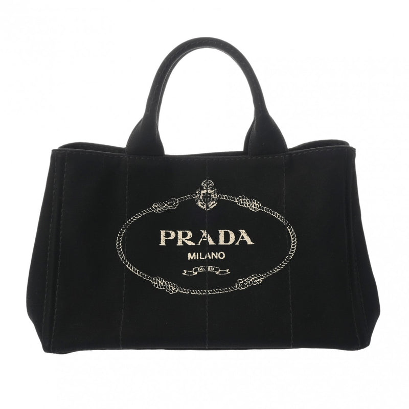 PRADA プラダ カナパ 2WAY 黒 1BG642 レディース キャンバス ハンドバッグ ABランク 中古 銀蔵