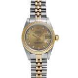 ロレックス デイトジャスト 10Pダイヤ 69173G X番(1993年頃製造) シャンパン/ダイヤモンド レディース 腕時計 自動巻き 中古 銀蔵