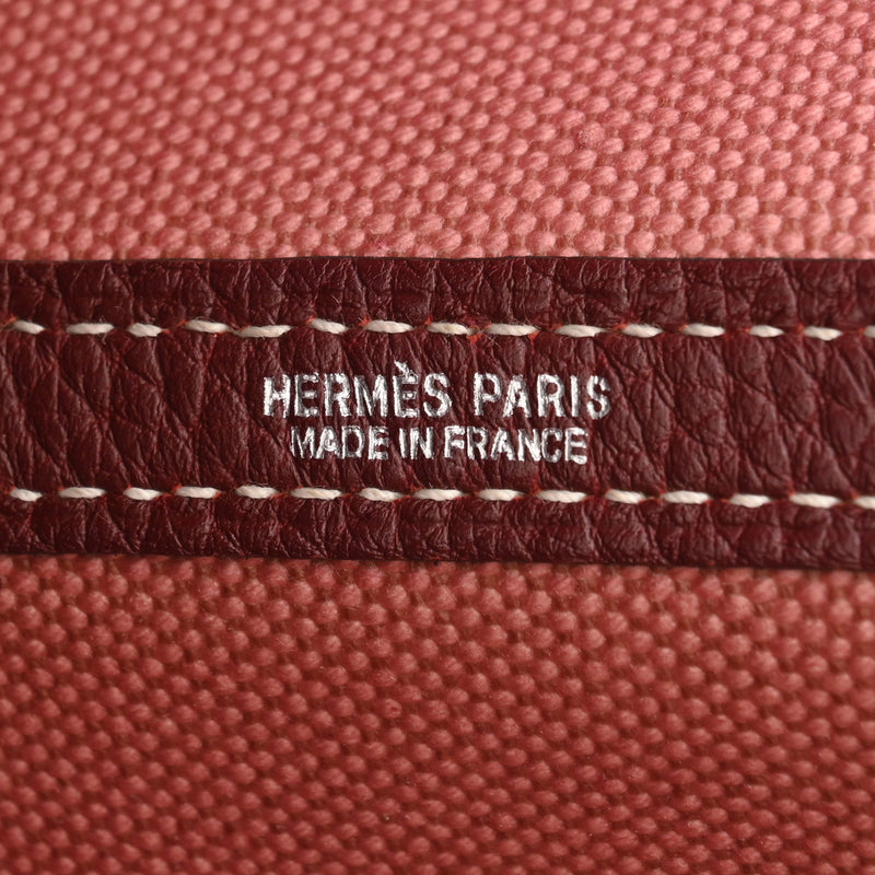 HERMES エルメス ガーデンパーティ PM ルージュアッシュ □O刻印(2011年頃) ユニセックス トワルアッシュ ブッフルスキッパー ハンドバッグ ABランク 中古 銀蔵