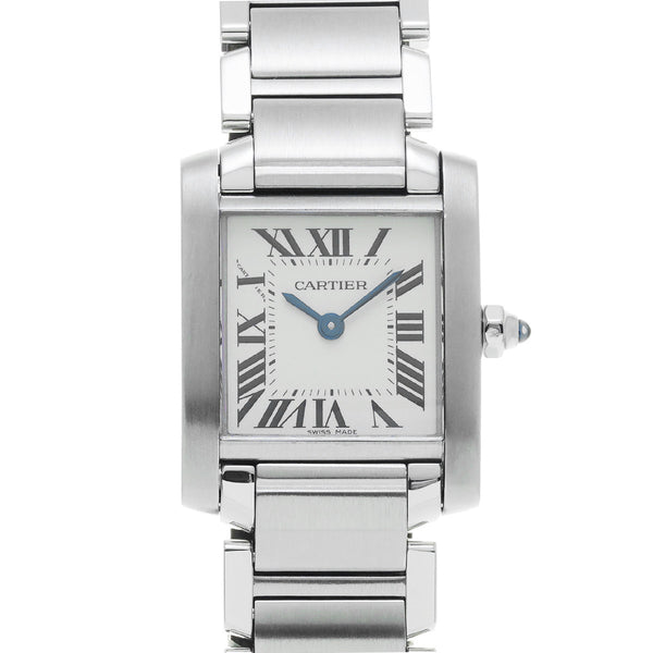 カルティエ タンク フランセーズ SM 新文字盤 W51008Q3 ホワイト レディース 腕時計 クォーツ 中古 銀蔵