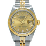 ロレックス デイトジャスト 10Pダイヤ 69173G L番(1989年頃) シャンパン/ダイヤモンド レディース 腕時計 自動巻き 中古 銀蔵