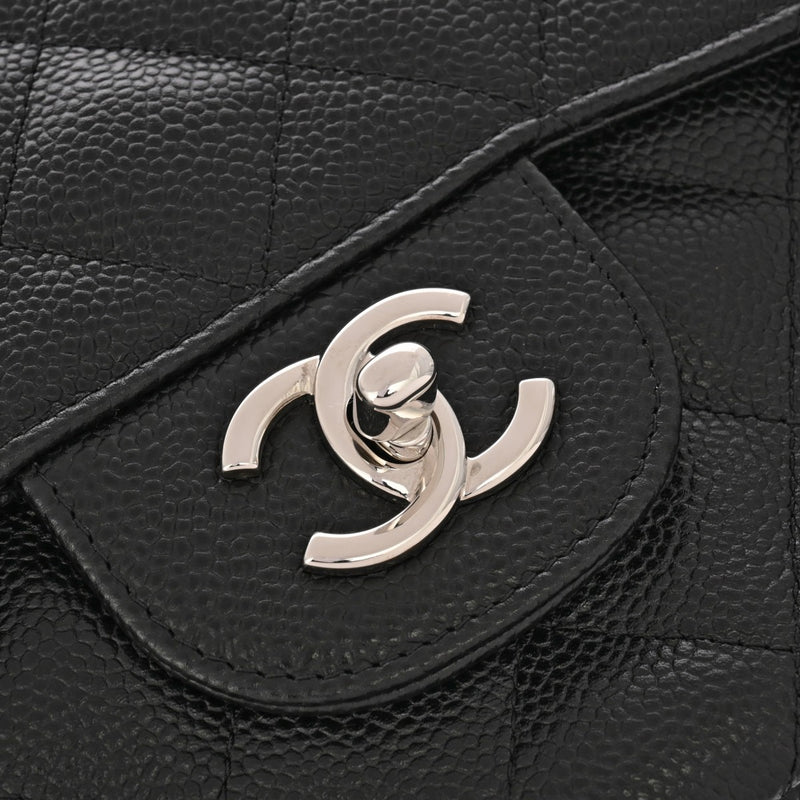 CHANEL シャネル マトラッセ チェーンショルダー Wフラップ 30cm ブラック A58600 レディース キャビアスキン ショルダーバッグ Aランク 中古 銀蔵