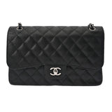 CHANEL シャネル マトラッセ チェーンショルダー Wフラップ 30cm ブラック A58600 レディース キャビアスキン ショルダーバッグ Aランク 中古 銀蔵