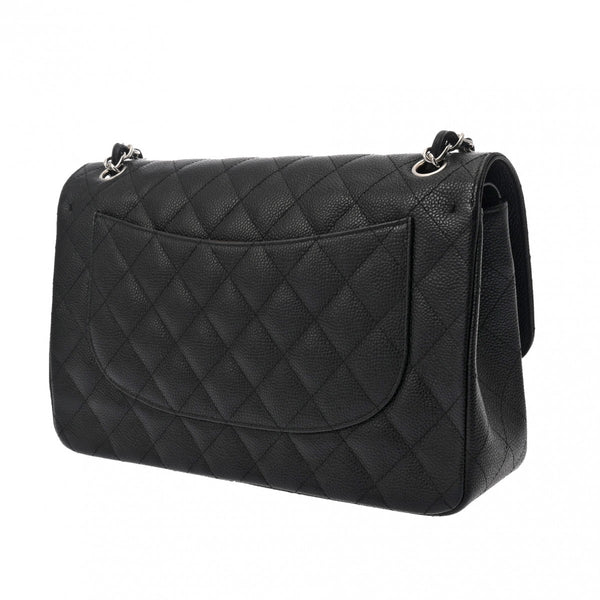 CHANEL シャネル マトラッセ チェーンショルダー Wフラップ 30cm ブラック A58600 レディース キャビアスキン ショルダーバッグ Aランク 中古 銀蔵