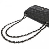 CHANEL シャネル マトラッセ チェーンショルダー Wフラップ 30cm ブラック A58600 レディース キャビアスキン ショルダーバッグ Aランク 中古 銀蔵