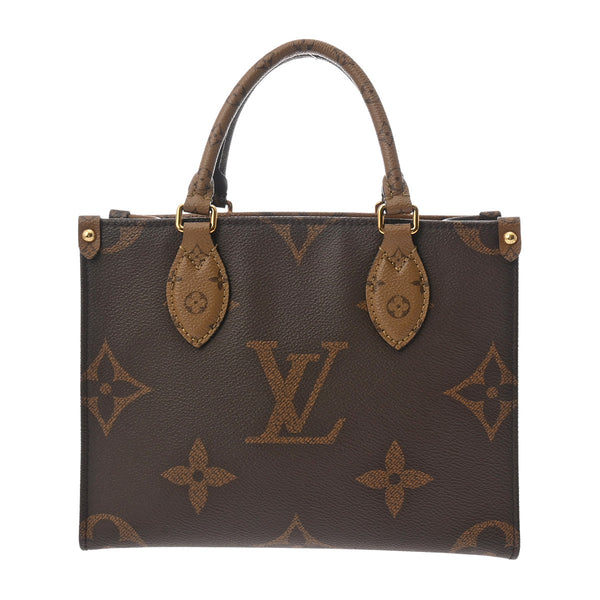 LOUIS VUITTON ルイヴィトン モノグラムリバース オンザゴー PM 2WAY ブラウン M46373 レディース モノグラムキャンバス ハンドバッグ Aランク 中古 銀蔵