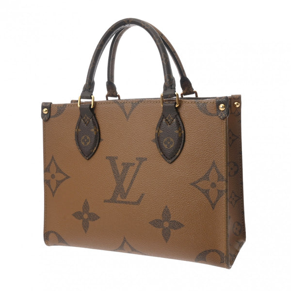 LOUIS VUITTON ルイヴィトン モノグラムリバース オンザゴー PM 2WAY ブラウン M46373 レディース モノグラムキャンバス ハンドバッグ Aランク 中古 銀蔵