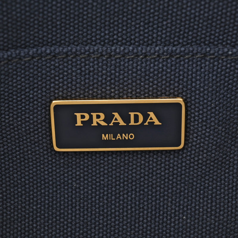 PRADA プラダ カナパミニ ネイビー 1BG439 レディース キャンバス ハンドバッグ Aランク 中古 銀蔵