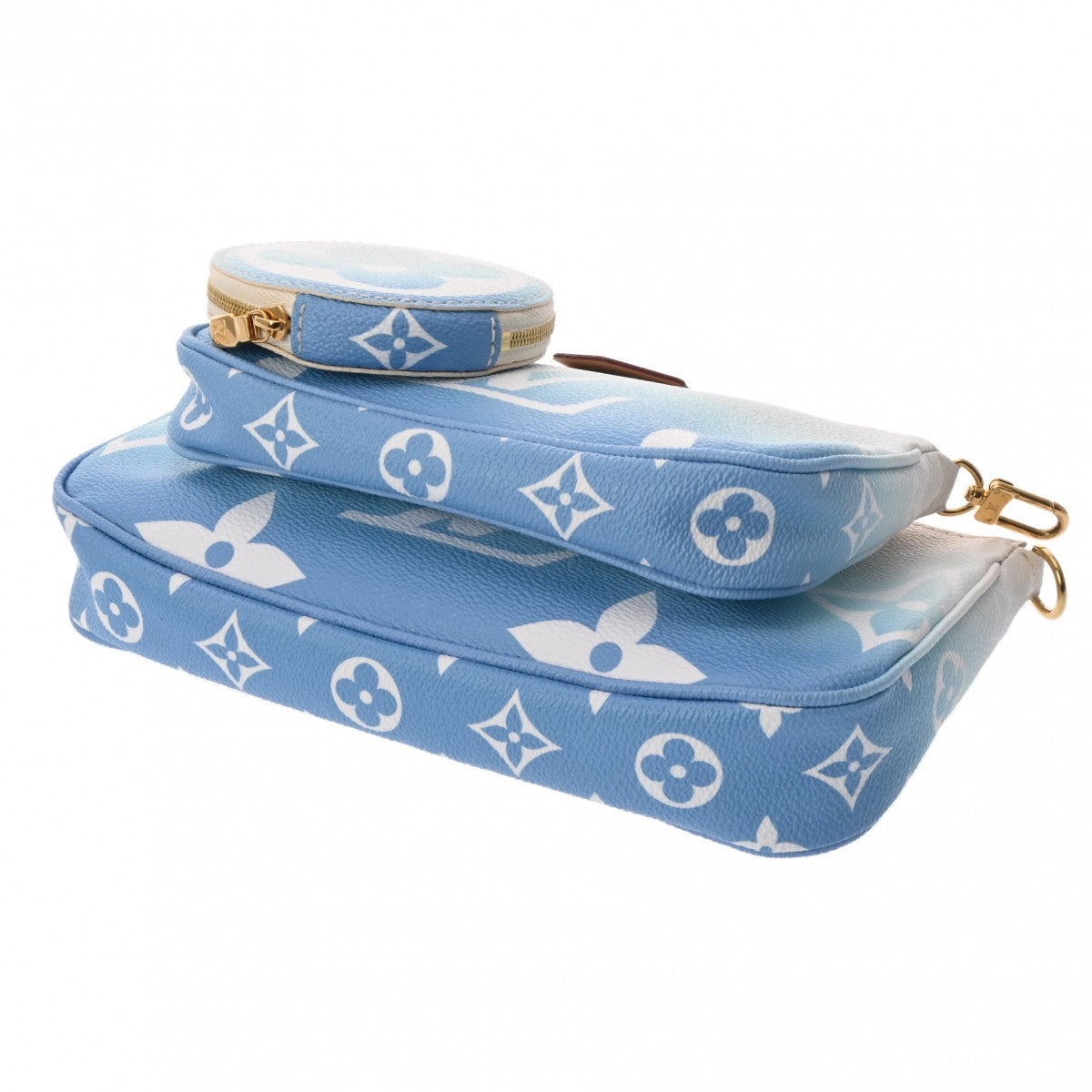 ルイヴィトン ミュルティポシェットアクセソワール モノグラム ショルダーバッグ ルイヴィトン ミュルティ ポシェット アクセソワール 14145 ブルー