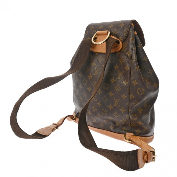 LOUIS VUITTON ルイヴィトン モノグラム モンスリ GM ブラウン M51135 ユニセックス モノグラムキャンバス リュック・デイパック Bランク 中古 銀蔵