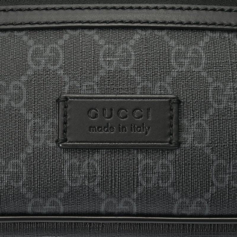 GUCCI グッチ GGスプリーム ウエストバッグ ブラック 474293 メンズ PVC/レザー ボディバッグ Aランク 中古 銀蔵